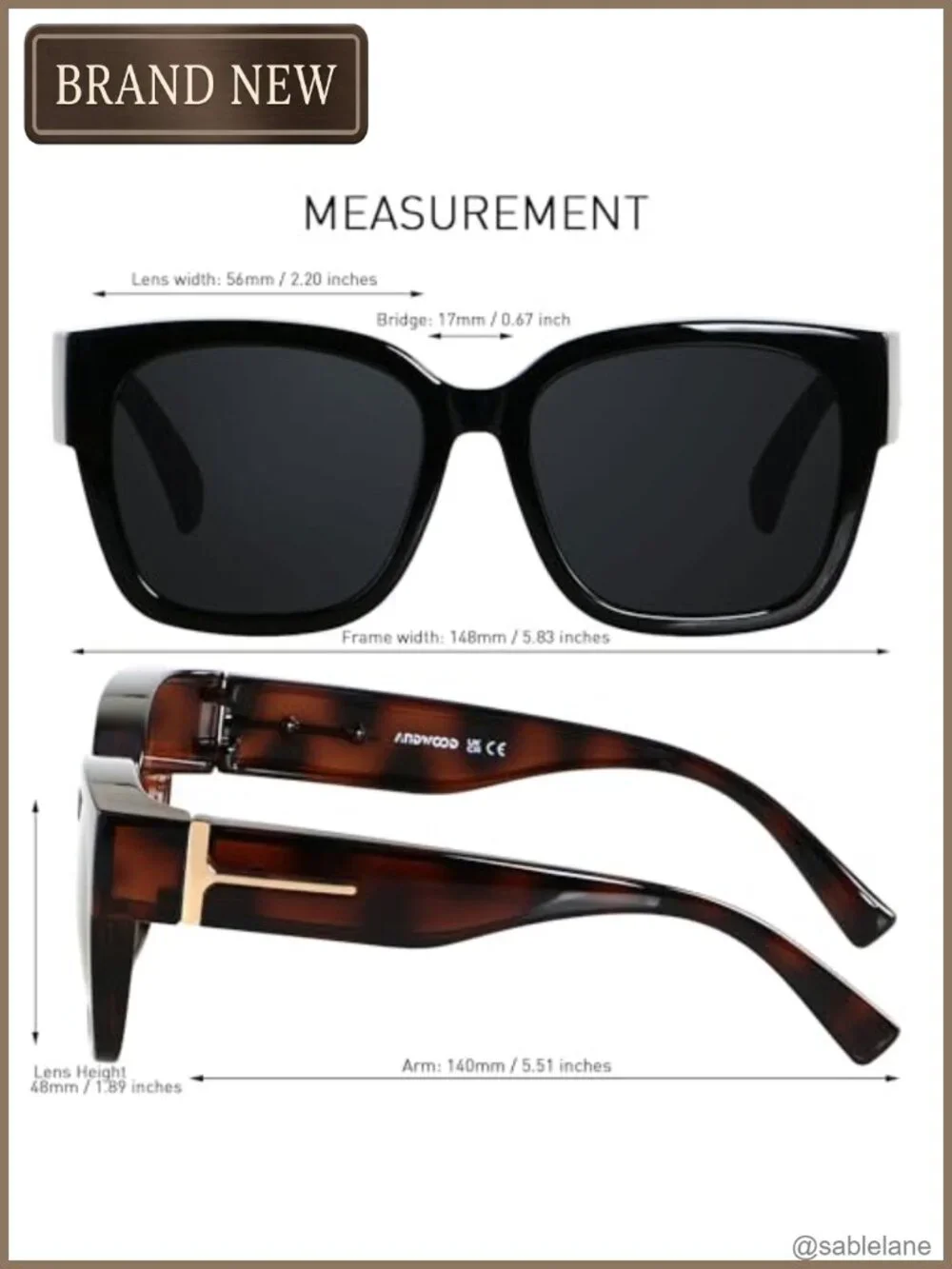 Polarized Fit Over Glasses Sunglasses Oversized UV400 Square Unisex